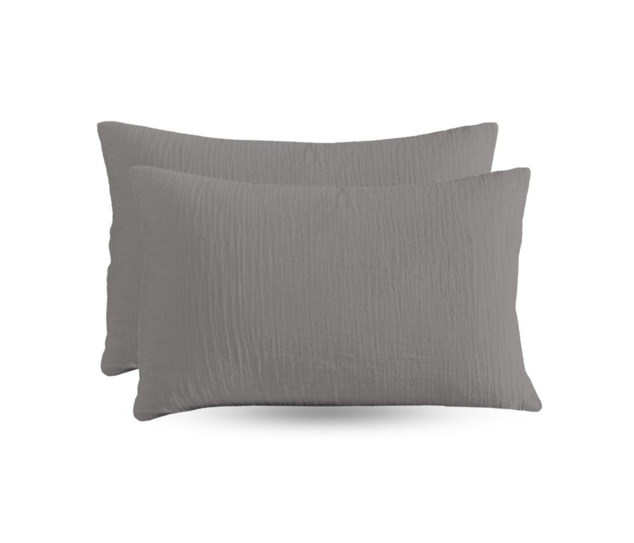 Pair of Muslin Pillow Covers 200 Thread Count 100% Cotton 2 Layers Extra Absorbent, Comfy and Soft 2 Pack Luxury Pillowcases (75 x 50 CM)