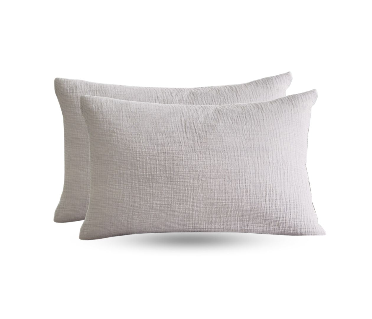 Pair of Muslin Pillow Covers 200 Thread Count 100% Cotton 2 Layers Extra Absorbent, Comfy and Soft 2 Pack Luxury Pillowcases (75 x 50 CM)