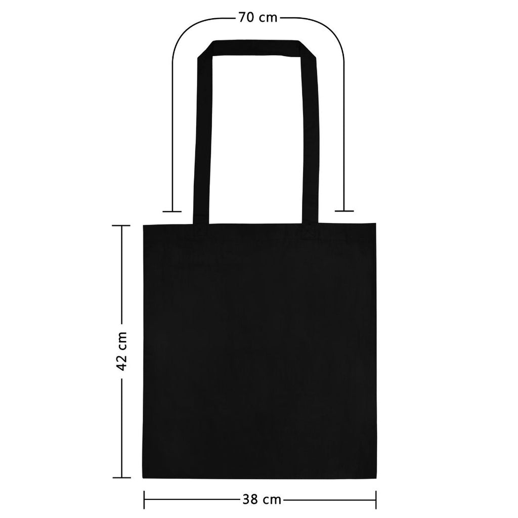 100% Cotton Black Tote Bags - 38 X 42 cm+65cm long Handles