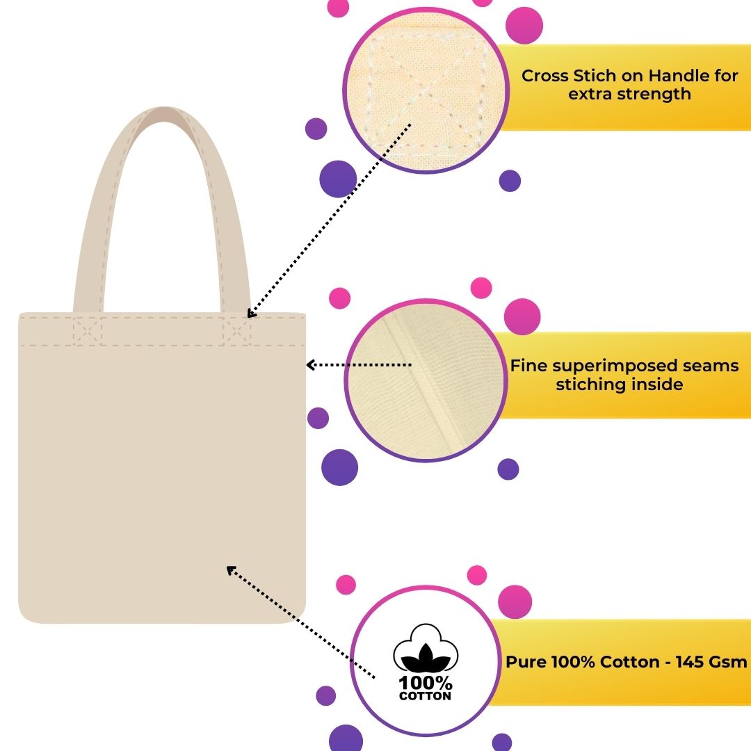 100% Cotton Natural Tote Bags - 38 X 42 cm+65cm long Handles
