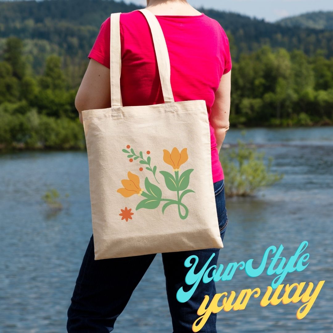 100% Cotton Natural Tote Bags - 38 X 42 cm+65cm long Handles