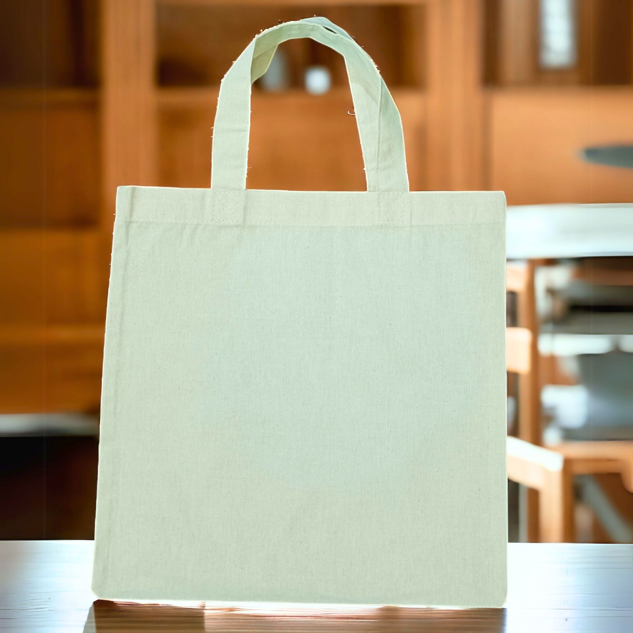 100% Cotton Natural Small Tote Bags - 30 X 30 cm+30cm Handles- Pack of 10