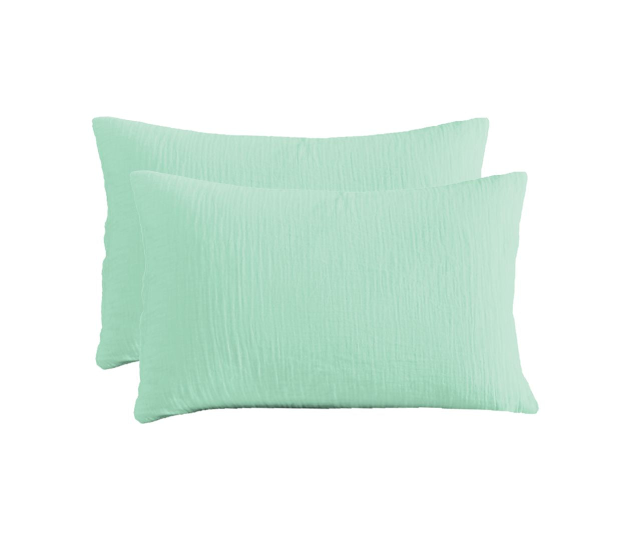 Pair of Muslin Pillow Covers 200 Thread Count 100% Cotton 2 Layers Extra Absorbent, Comfy and Soft 2 Pack Luxury Pillowcases (75 x 50 CM)