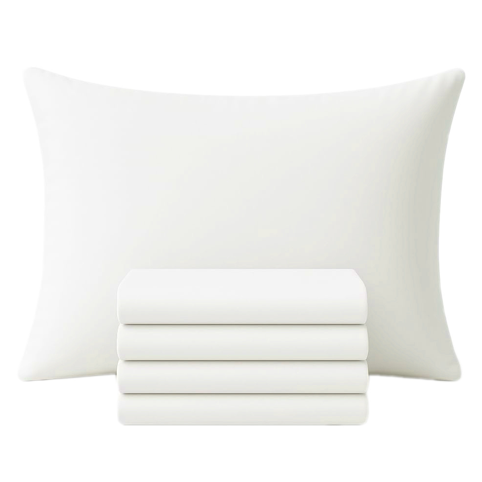 Pillow Cases 4 Pack -200 Thread Count 100% Cotton Pillowcases Hotel Quality with Envelope Closure -White -Standard Size 50x75 cm