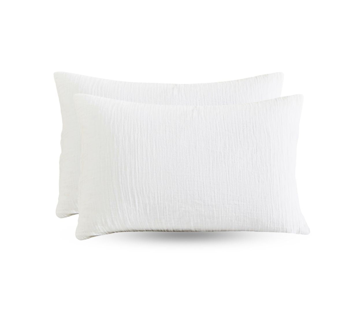 Pair of Muslin Pillow Covers 200 Thread Count 100% Cotton 2 Layers Extra Absorbent, Comfy and Soft 2 Pack Luxury Pillowcases (75 x 50 CM)