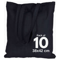 100% Cotton Black Tote Bags - 38 X 42 cm+65cm long Handles
